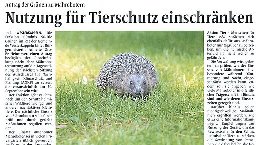 Nutzung für Tierschutz einschränken | Ibbenbürener Volkszeitung