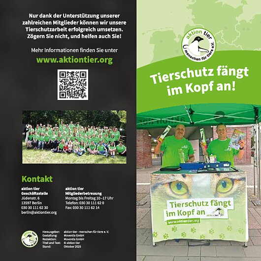 aktion tier informiert <br/>Tierschutz fängt im Kopf an