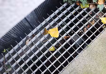 Durch diese Lücke im Gitter ist der Kater in die Tiefe gestürzt.