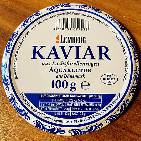 Kaviar von Lachsforellen.
