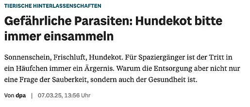 07.03.2025 | Allgäuer Zeitung | Gefährliche Parasiten: Hundekot bitte immer einsammeln