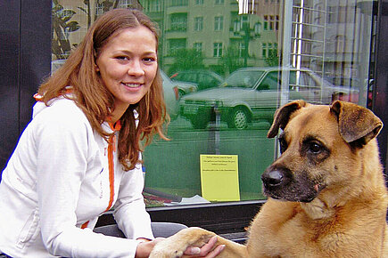 Patrice Krüger und Hündin Lisa