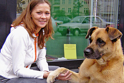 Patrice Krüger und Hündin Lisa