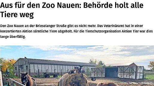 Aus für den Zoo Nauen: Behörde holt alle Tiere weg – Märkische Allgemeine 