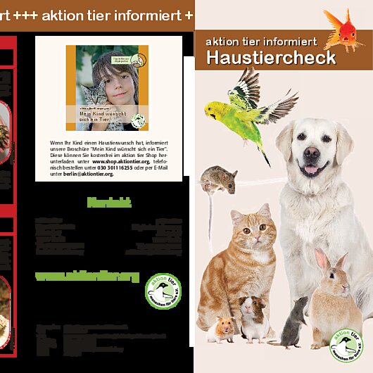 Der aktion tier Haustiercheck<br/> Welches Tier passt zu mir?