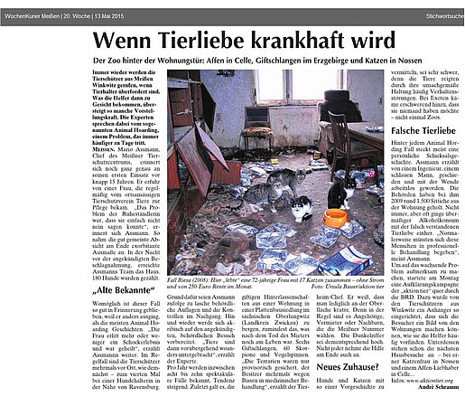 WochenKurier Meißen - Wenn Tierliebe krankhaft wird