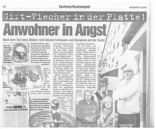 Anwohner in Angst - Gift Viehcher in der Platte!