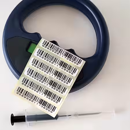 Im Ausweis wird die Chipnummer des Hundes eingeklebt. 