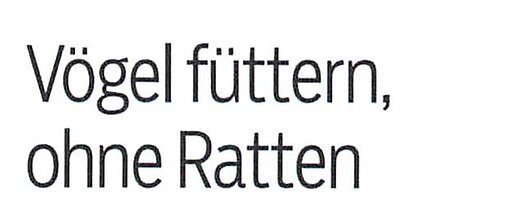 03.02.2025 | Märkische Oderzeitung | Vögel füttern, ohne Ratten