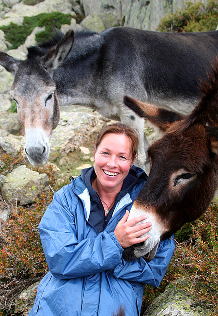 Ursula Bauer mit Esel