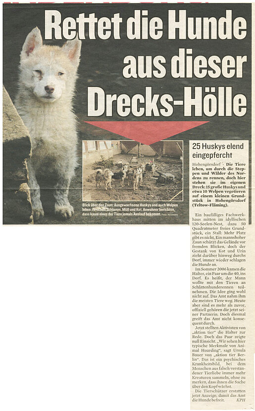 Berliner Kurier- "Rettet die Hunde aus dieser Drecks-Hölle"