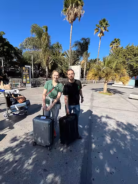 Ankunft am Flughafen Teneriffa Süd.