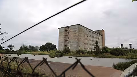 Das ehemalige Schweinehochhaus in Maasdorf bei Köthen (Sachsen-Anhalt).